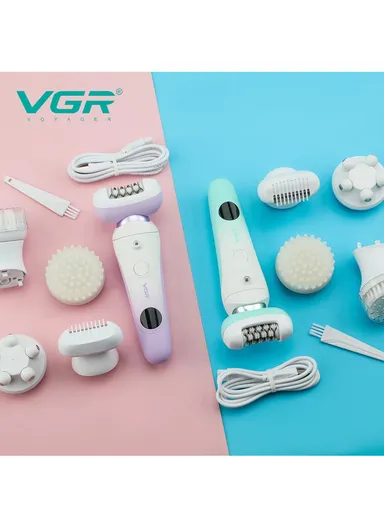 5-in-1 Professional Lady Epilator Set with 27 Tweezers, LED Display, IPX7 Water Resistance &amp; USB Charging V-750