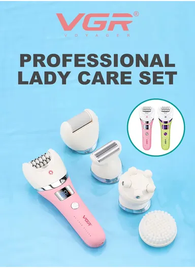 5-in-1 Salon-Grade Lady Care Set, 30 Tweezer Epilator, 180 Min Runtime &amp; IPX6 Waterproof V-759