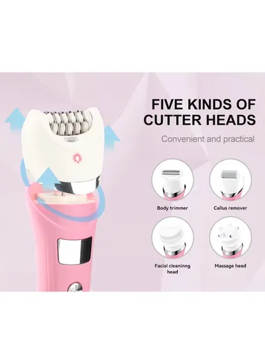 5-in-1 Salon-Grade Lady Care Set, 30 Tweezer Epilator, 180 Min Runtime &amp; IPX6 Waterproof V-759