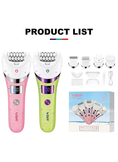 5-in-1 Salon-Grade Lady Care Set, 30 Tweezer Epilator, 180 Min Runtime &amp; IPX6 Waterproof V-759