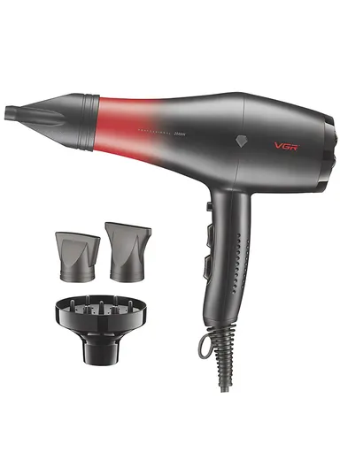2200-2600W Professional Ionic Salon Hair Dryer with Diffuser, Concentrator &amp; Cool Shot V-462