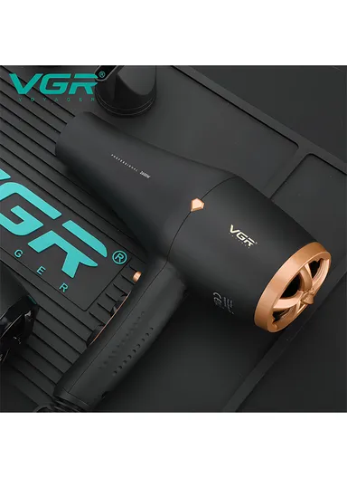 2200-2600W Professional Ionic Salon Hair Dryer with Diffuser, Concentrator &amp; Cool Shot V-462