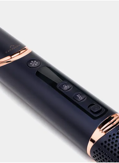 4 Pcs 1400W Salon-Grade Hot Air Brush with 12 Custom Modes &amp; 90° Foldable Handle V-474 - Navy