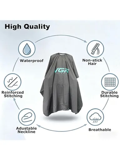 Professional Barber Cape with Waterproof Breathable Silky Nylon Fabric &amp; Adjustable Neck Closure