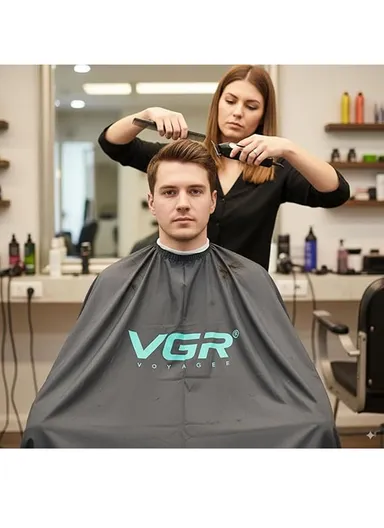 Professional Barber Cape with Waterproof Breathable Silky Nylon Fabric &amp; Adjustable Neck Closure