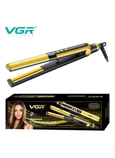 Professional Hair Straightener with Tourmaline Ceramic Plates, 230°C Max Temp &amp; Fast PTC Heating V-510