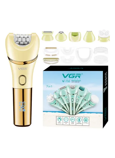 7-in-1 Professional Lady Care Set, IPX7 Waterproof Body Groomer with Callus Remover V-756