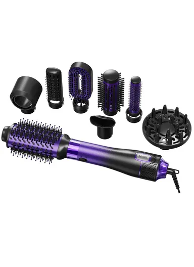 8-in-1 Hot Air Brush, Multi-Functional Styling Set with Powerful 1000–1100W V-488 - Purple