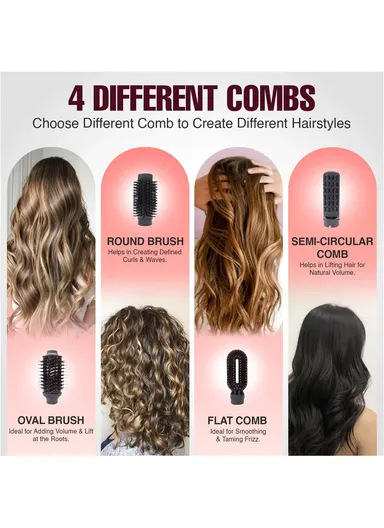 8-in-1 Hot Air Brush, Multi-Functional Styling Set with Powerful 1000–1100W V-488 - Purple