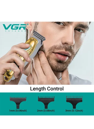 Professional Rechargeable Hair Trimmer, Cordless Hair Trimmer with LED Display &amp; Guiding Comb V-911