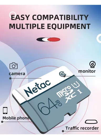 64GB 100MB/s Memory Card P500 Industry Standard, Class 10/U1 Extreme Durability