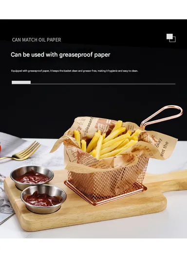 Wood Hanging Basket Tablescape &amp; Stainless Steel Fries Basket 