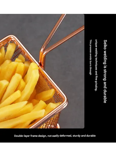 Wood Hanging Basket Tablescape &amp; Stainless Steel Fries Basket 