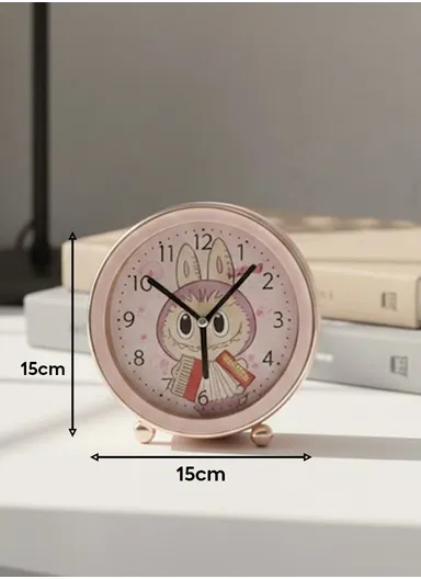 Cartoon Labubu Alarm Clock with Clear Ticking Movement &amp; Loud Wake-Up Ring – White