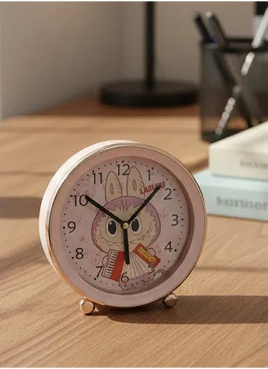 Cartoon Labubu Alarm Clock with Clear Ticking Movement &amp; Loud Wake-Up Ring – Pink