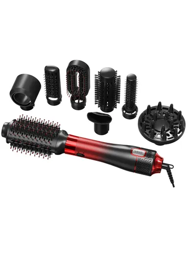 8-in-1 Hot Air Brush, Multi-Functional Styling Set with Powerful 1000–1100W V-488 - Red