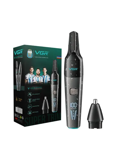 3-in-1 Nose, Ear &amp; Body Hair Trimmer, Rechargeable IPX5 Waterproof Grooming Kit with LED Display V-603