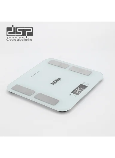 180Kg Max Weight Multifunctional Smart Body Fat Scale with LCD Display &amp; 13 User Support (APP: OKOK International) KD7046 (L33 x W33 x H1.8)cm - White