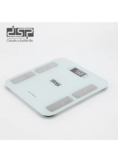 180Kg Max Weight Multifunctional Smart Body Fat Scale with LCD Display &amp; 13 User Support (APP: OKOK International) KD7046 (L33 x W33 x H1.8)cm - White