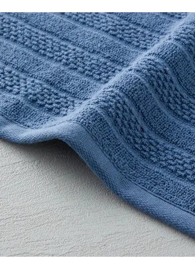 Sandy Stripe Cotton Hand Towel 30x45 cm Navy Blue
