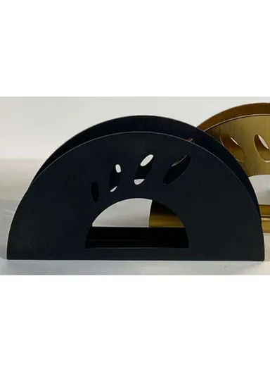 Rust-Resistant Semi-Circle Tabletop Napkin Holders ZD1045 - Black