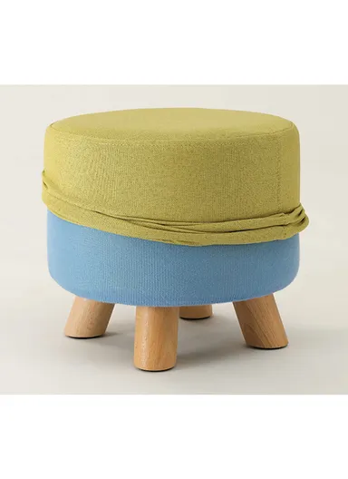 Simple Creative Mesh Stool Portable, Anti-Slip Top &amp; Space-Saving Design (D28 x H25)cm - White