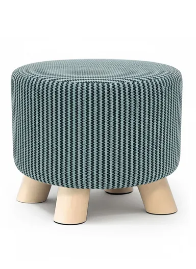 Simple Creative Mesh Stool Portable, Anti-Slip Top &amp; Space-Saving Design (D28 x H25)cm - Dark Aqua &amp; Black