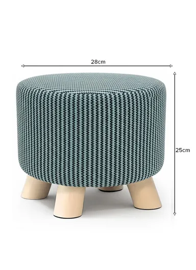 Simple Creative Mesh Stool Portable, Anti-Slip Top &amp; Space-Saving Design (D28 x H25)cm - Dark Aqua &amp; Black