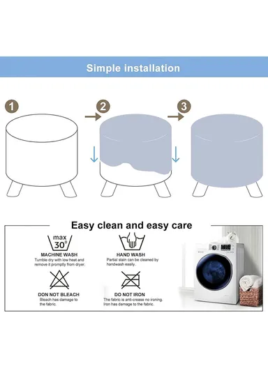 Simple Creative Mesh HandStooth Small Stool Portable, Anti-Slip Top &amp; Space-Saving Design (D27 x H24)cm - Orange &amp; White