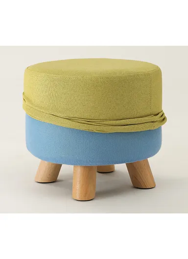 Simple Creative Mesh HandStooth Small Stool Portable, Anti-Slip Top &amp; Space-Saving Design (D27 x H24)cm - Black &amp; White