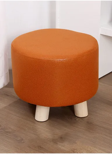 Simple Creative Microfiber Suede Small Stool – Portable, Anti-Slip &amp; Space-Saving Design (D28 × H25 cm)  – Brick