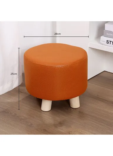 Simple Creative Microfiber Suede Small Stool – Portable, Anti-Slip &amp; Space-Saving Design (D28 × H25 cm)  – Brick