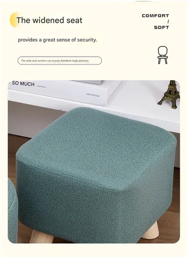 Simple Creative Microfiber Suede Small Stool – Portable, Anti-Slip &amp; Space-Saving Design (D28 × H25 cm) – Mustard