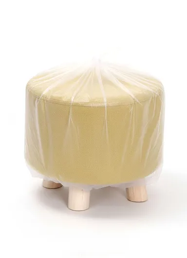 Simple Creative Microfiber Suede Small Stool – Portable, Anti-Slip &amp; Space-Saving Design (D28 × H25 cm) – Mustard