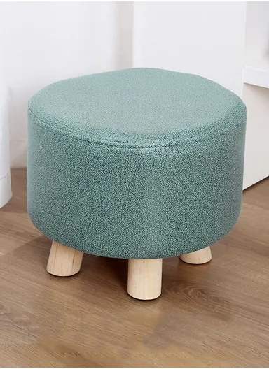 Simple Creative Microfiber Suede Small Stool – Portable, Anti-Slip &amp; Space-Saving Design (D28 × H25 cm) – Forest Green