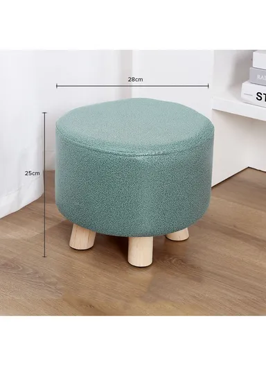 Simple Creative Microfiber Suede Small Stool – Portable, Anti-Slip &amp; Space-Saving Design (D28 × H25 cm) – Forest Green