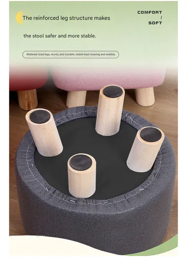 Simple Creative Microfiber Suede Small Stool – Portable, Anti-Slip &amp; Space-Saving Design (D28 × H25 cm) – Forest Green