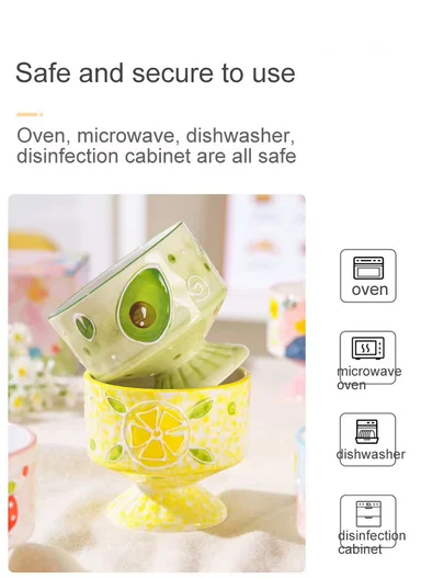 350ML Luxury Butterfly Design Ceramic Bowl With Pedestal Base (D9.5 x H10.5)cm