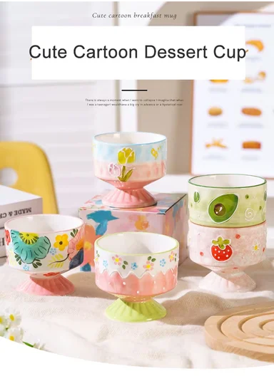 350ML Luxury Butterfly Design Ceramic Bowl With Pedestal Base (D9.5 x H10.5)cm