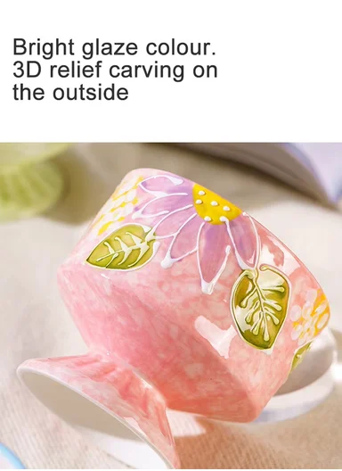 350ML Luxury Butterfly Design Ceramic Bowl With Pedestal Base (D9.5 x H10.5)cm