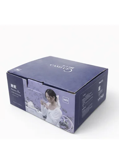 200ML Elegant Blue Floral Ceramic Mug &amp; Saucer Set (D16 x H9)cm