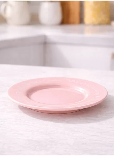 230ml Luxury Tulip Design Ceramic Mug &amp; Saucer Set With Elegant Curved Handle (D15 x H10)cm – Pink