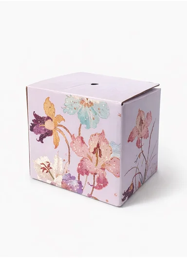 330ml Elegant Floral Ceramic Mug With Wavy Rim &amp; Curved Handle (D9 x H8)cm