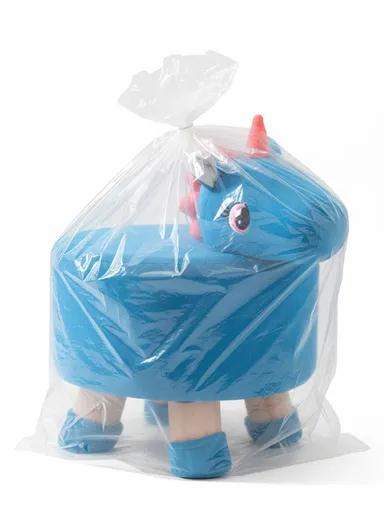 Simple Creative Children Faux Fur Small Stool Portable, Anti-Slip Top &amp; Space-Saving Design (D27 x H24)cm - Unicorn