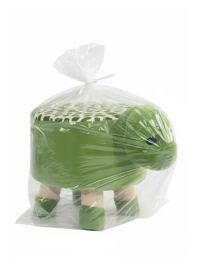 Simple Creative Children Faux Fur Small Stool Portable, Anti-Slip Top &amp; Space-Saving Design (D27 x H24)cm - Turtle