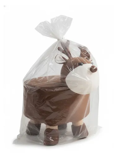 Simple Creative Children Faux Fur Small Stool Portable, Anti-Slip Top &amp; Space-Saving Design (D27 x H24)cm - Deer