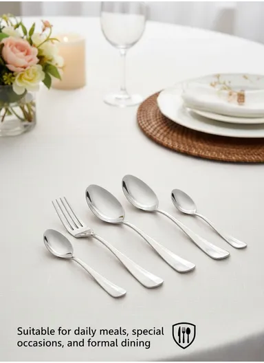 24-Pieces Premium Stainless Steel Cutlery Set with Ergonomic Design HR049-2