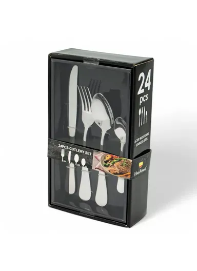 24-Pieces Premium Stainless Steel Cutlery Set with Ergonomic Design HR049-2