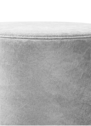 Simple Creative Faux Fur Small Stool Portable, Anti-Slip Top &amp; Space-Saving Design (D26 x H26)cm - Grey 