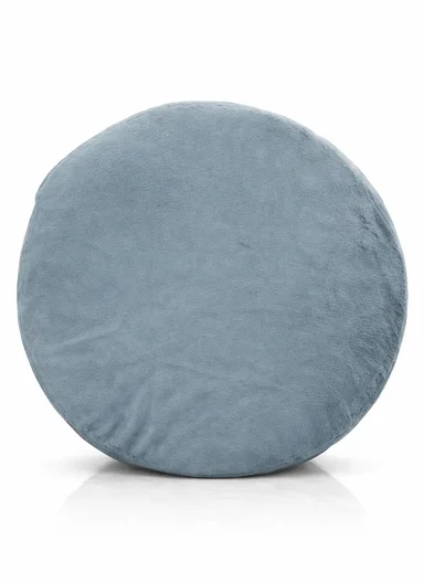 Simple Creative Faux Fur Small Stool Portable, Anti-Slip Top &amp; Space-Saving Design (D26 x H26)cm - Silver